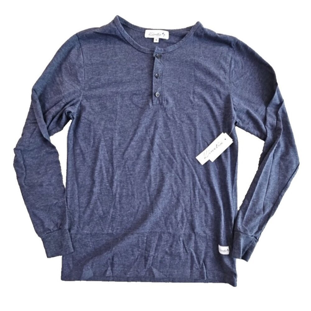 Kinetix Casual‎ Luxury Men's Long Sleeve Henley Size Small Heather Navy NWT